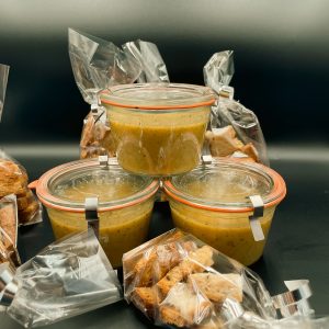 bocal, gaspacho, melon, repas à emporter